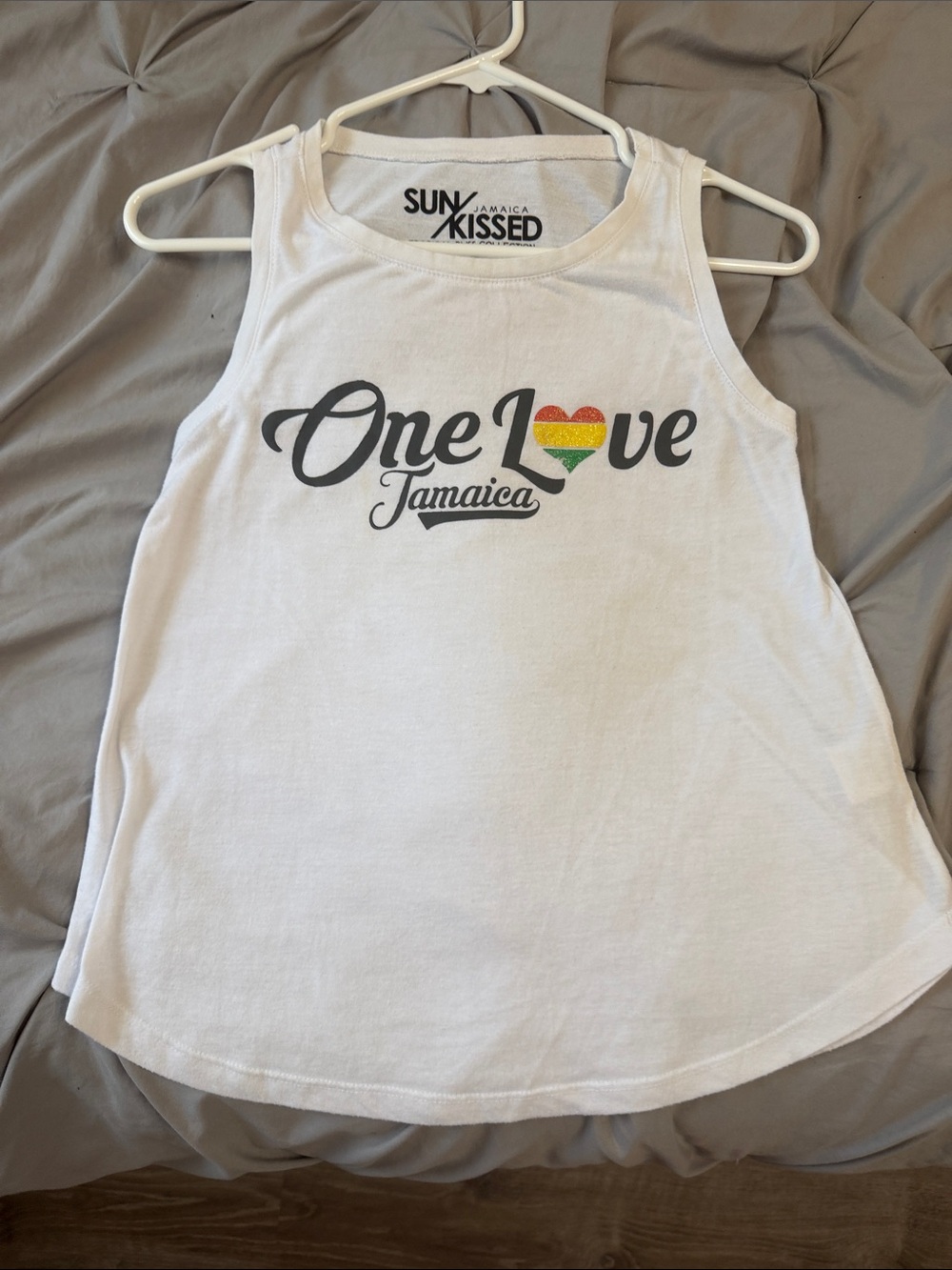 White "One Love Jamaica" Kids Tank Top